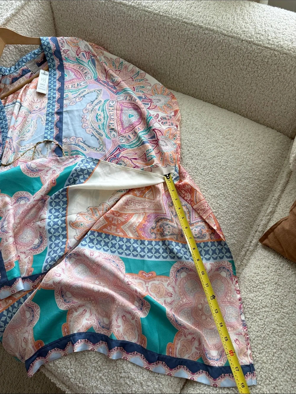 Chico's Silk Multi-Color Paisley Open Front Kimono Size M NWT